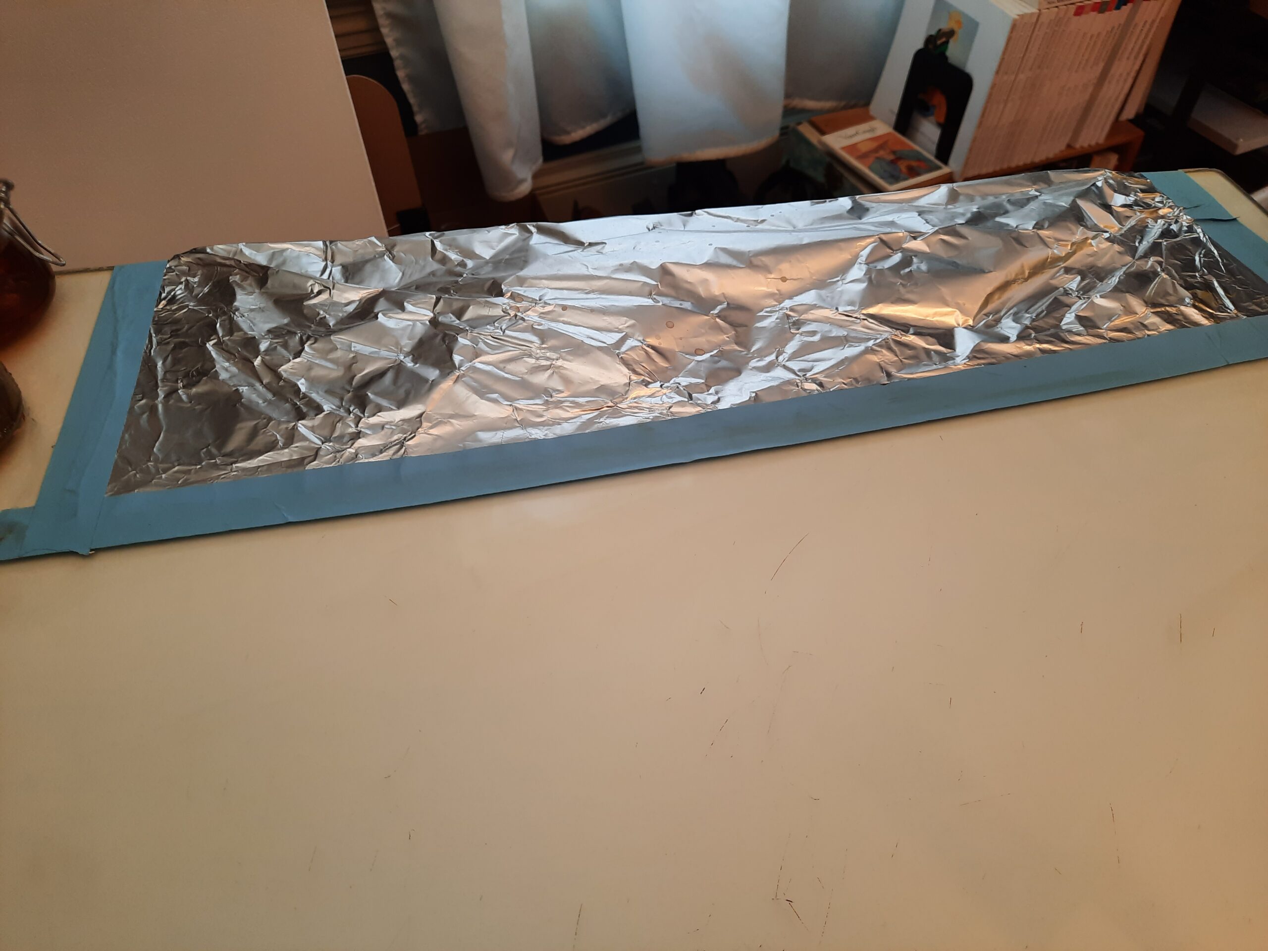 foil covering oil paint on a palette